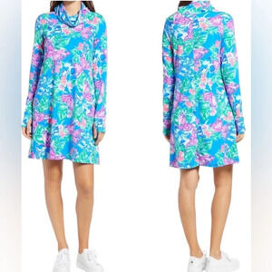 Lily Pulitzer Chillylilly Lilshield UPF 50+ Dress Pundy Blue Size XS